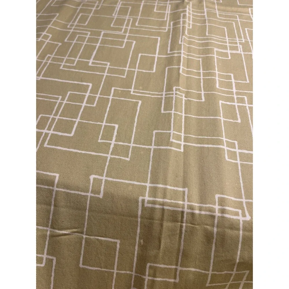 Crate and Barrel Green Geometric Shower Curtain 100% Cotton